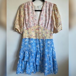 JUN & IVY Floralblock Mini Dress